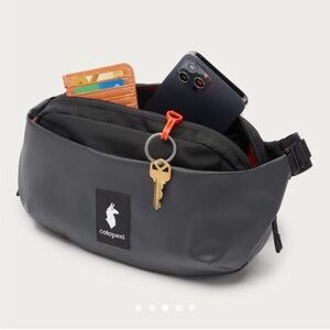 Cotopaxi Black Belt/ Crossbody, Water-Resistant-black with multicolor accents